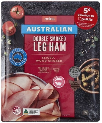 Coles Australian Made Double Smoked Leg Ham 150g