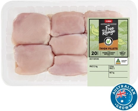 Coles Free Range RSPCA Chicken Thigh Large Pack