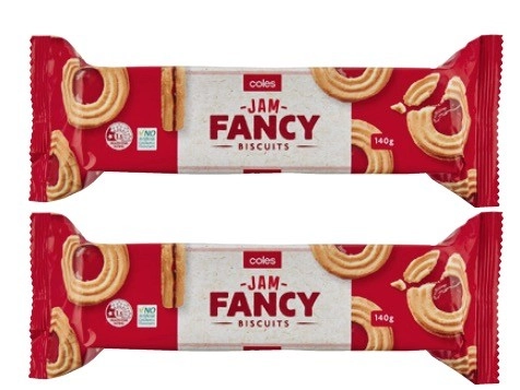 Coles Jam Fancy Biscuits 140g