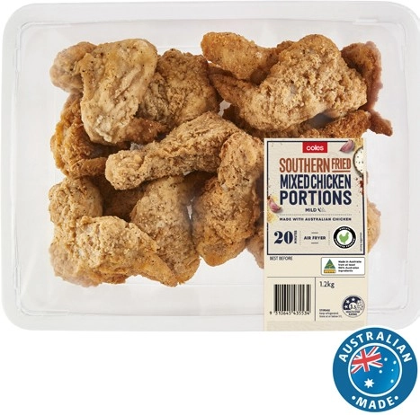 Coles RSPCA Approved Chicken Southern Fried Mixed Portions 1.2kg