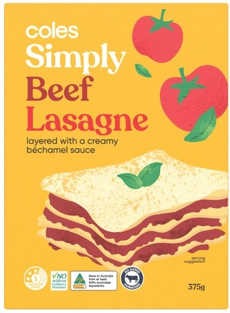 Coles Simply Beef Lasagne 375g