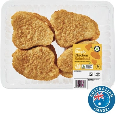 Coles Simply RSPCA Approved Chicken Schnitzel Plain Crumb 1.2kg