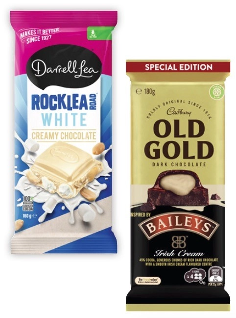 Darrell Lea Block Chocolate 160g-180g or Cadbury Old Gold Block Chocolate 170g-180g