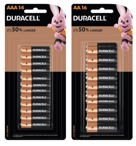 Duracell Coppertop Batteries AA 16 Pack or AAA 14 Pack