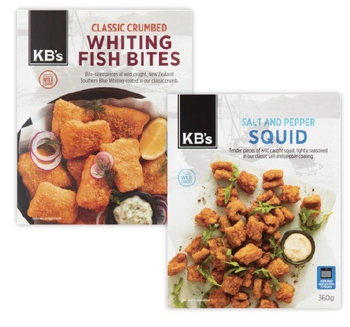 KB's Salt and Pepper Squid 360g or Whiting Bites 300g