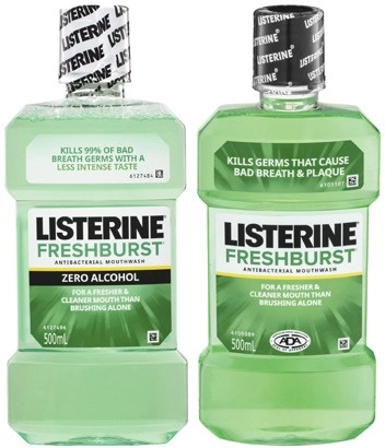 Listerine Mouthwash Freshburst or Freshburst Zero 500mL