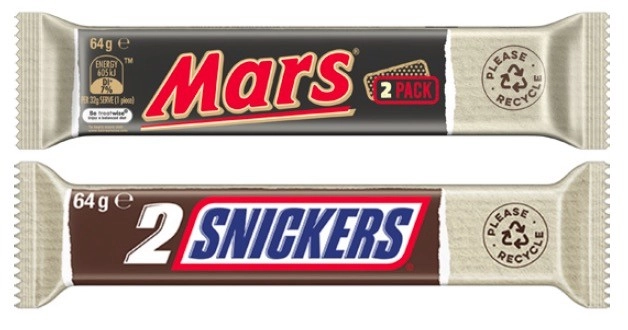 Mars 2 Pack Chocolate Bar 64g-72g