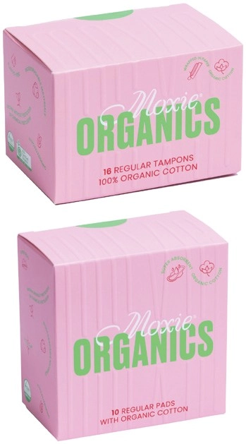 Moxie Organic Cotton Regular Pads 10 Pack or Regular Tampons 16 Pack