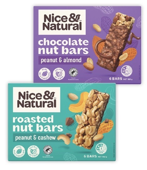 Nice & Natural Nut Bars 180g-192g