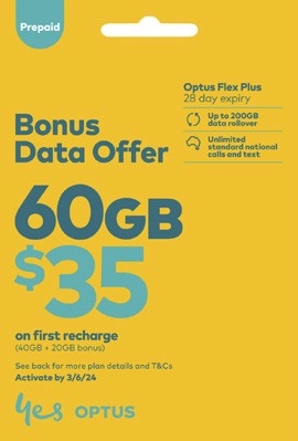 Optus $35 Prepaid SIM Starter Kit