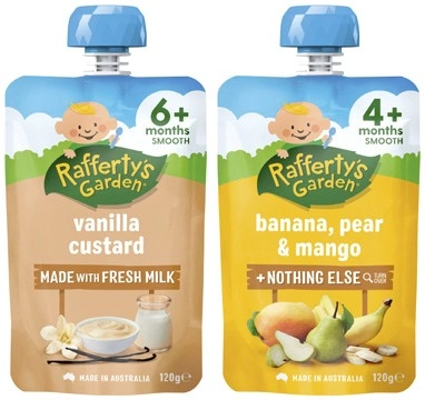 Rafferty's Garden 4+ Months, 6+ Months or 8+ Months Baby Food Pouch 120g