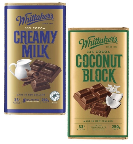 Whittaker's Block Chocolate 200g-250g