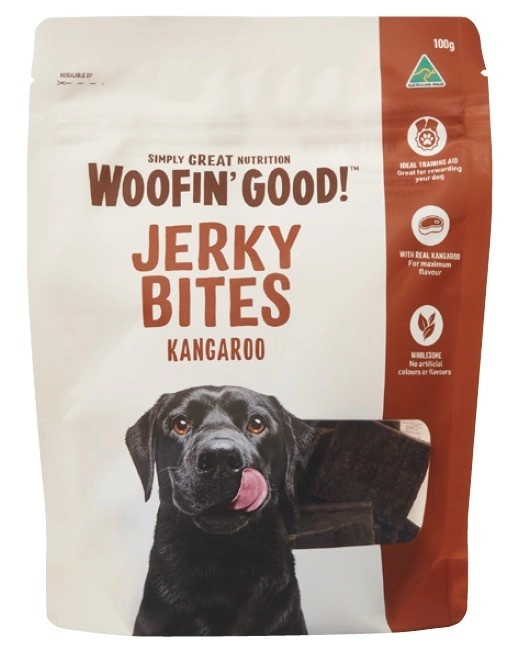 Woofin' Good Jerky Bites Dog Treats 100g