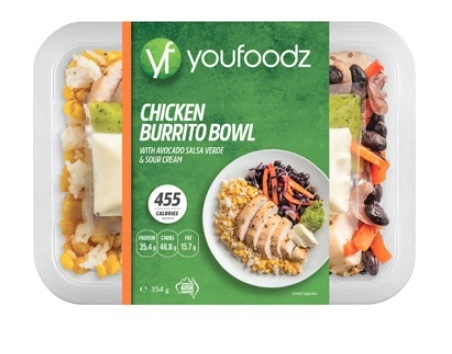 Youfoodz Regular Chicken Burrito Bowl 354g