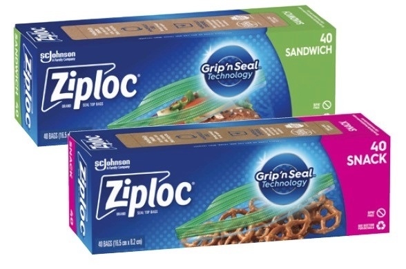 Ziploc Sandwich Bags or Snack Bags 40 Pack