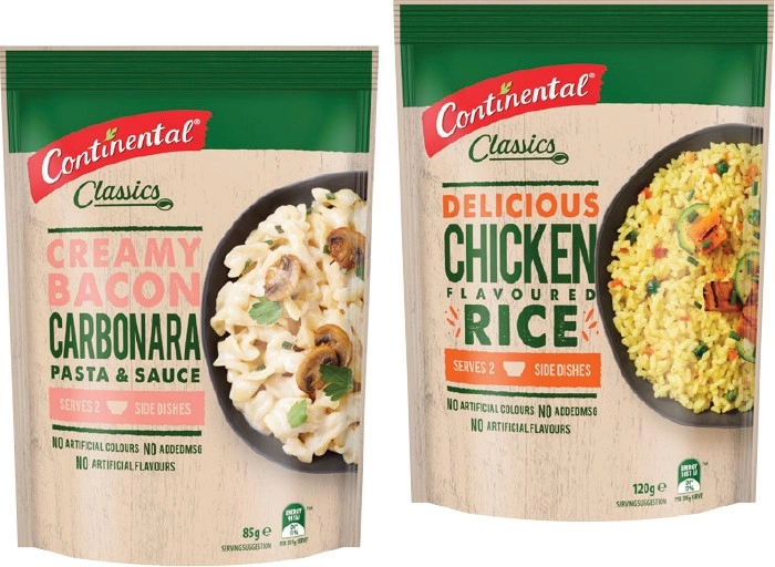 Continental Pasta & Sauce or Rice 85‑125g Selected Varieties