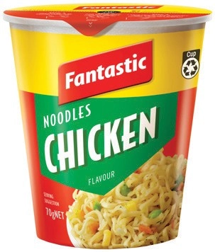 Fantastic Cup or Bowl Noodles 70‑85g Selected Varieties