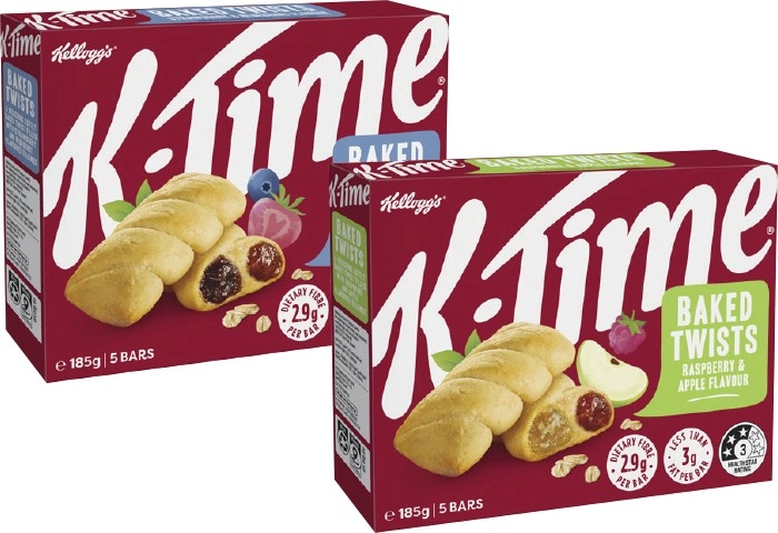 Kellogg’s K-Time Twists 5 Pack or Crunch Nut Bars 6 Pack Selected Varieties