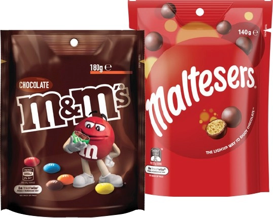 Maltesers, M&M’s, Pods or Skittles Pack 120-200g Selected Varieties