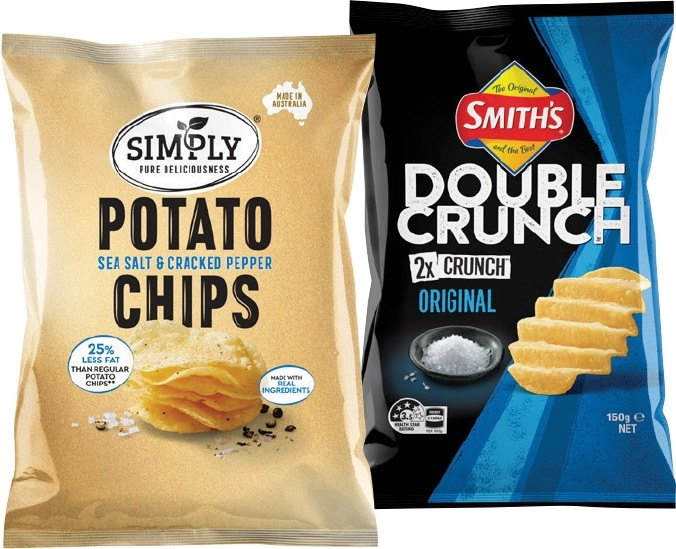 Smith’s, Simply, Sunbites Grain Waves or Dorito Corn Chips 120-175g Selected Varieties