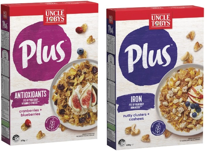 Uncle Tobys Plus Cereal 565‑705g Selected Varieties