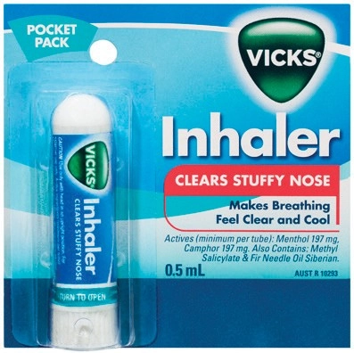 Vicks Pocket Pack Nasal Decongestant Inhaler 0.5mL*