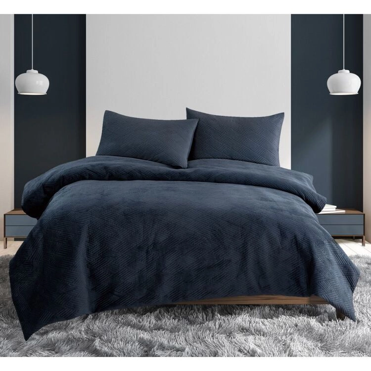 Ardor Jamison Quilt Cover Set Navy Queen