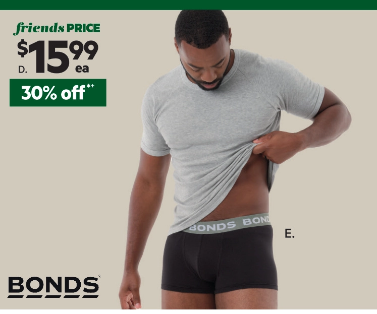 Bonds Men's Core Trunk 3 Pack Black Base