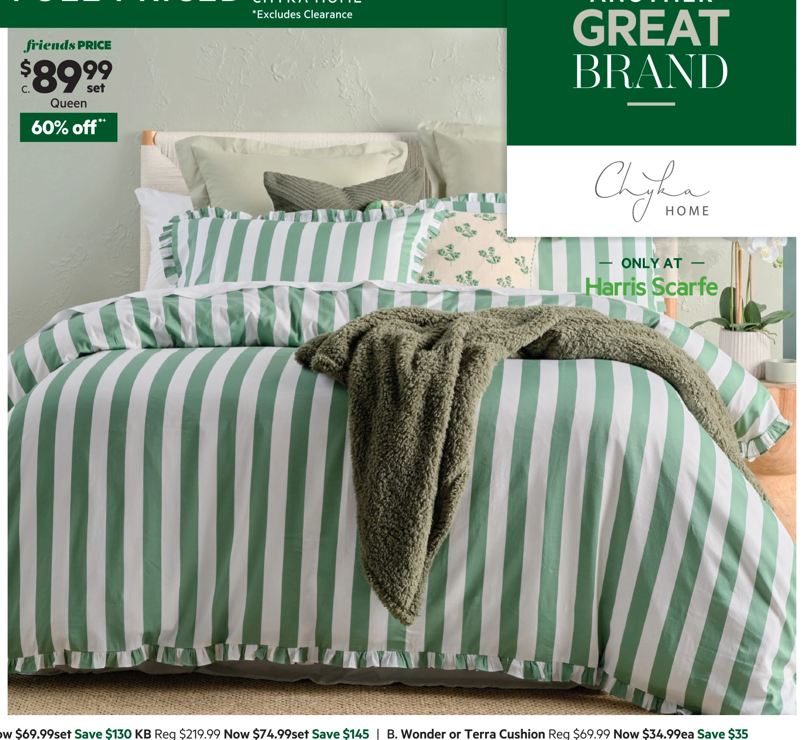 Chyka Home Festival Cotton Quilt Cover Set Green