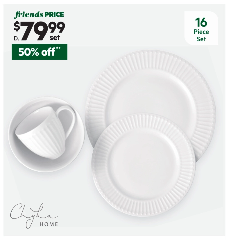 Chyka Home Sunday 16-Piece Dinner Set