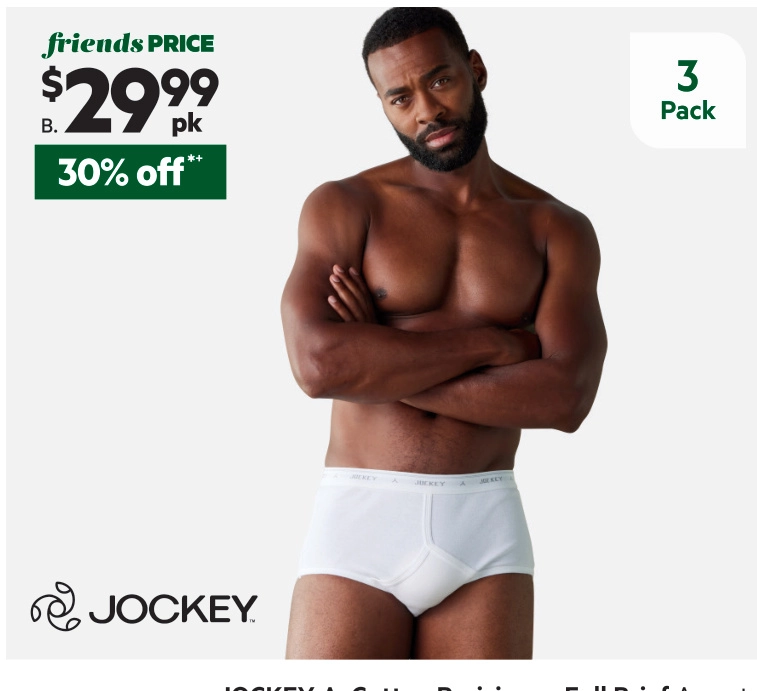 Jockey Men's Classic Y-Front Brief 3 Pack White