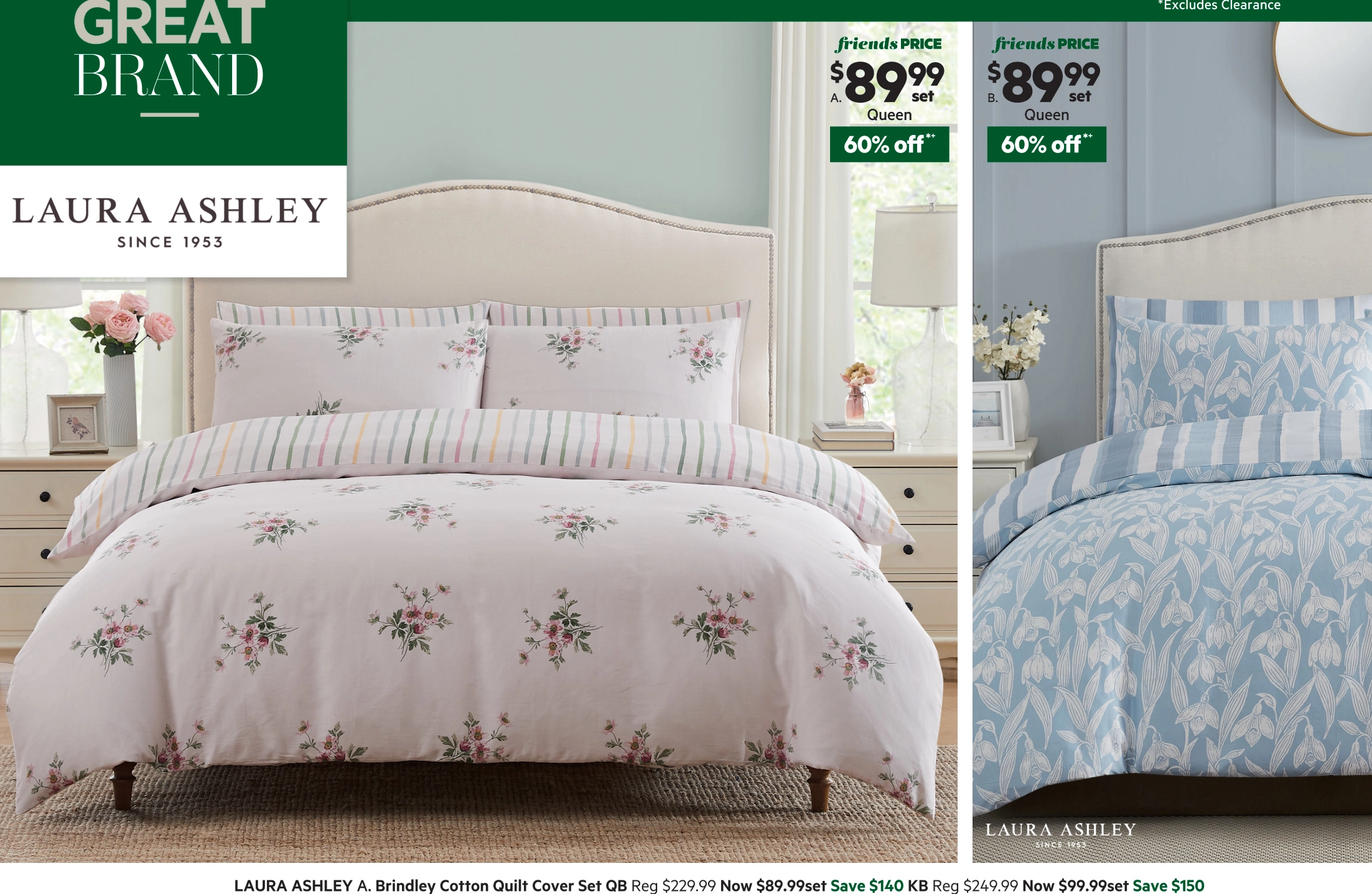 Laura Ashley Brindley Sprig Quilt Cover Set Rose Pink