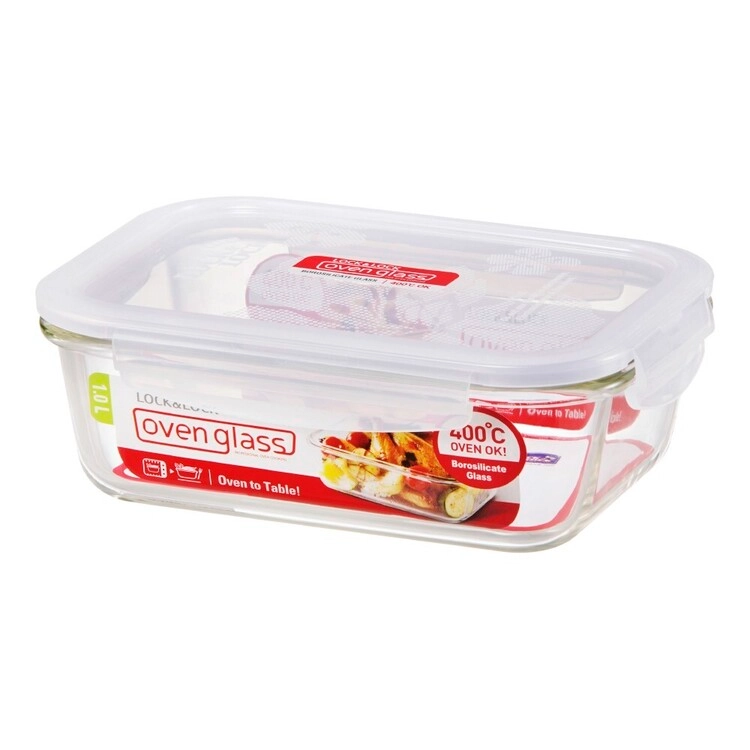 Lock & Lock 1L Glass Rectangle Food Storage