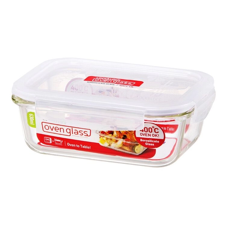 Lock & Lock 630 ml Glass Rectangle Food Storage