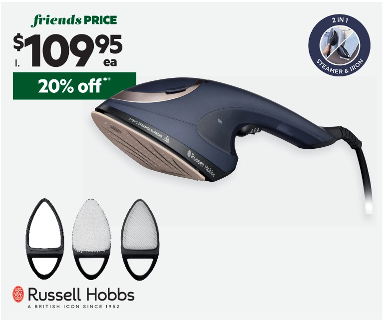 Russell Hobbs 2-in-1 Steamer Supreme Garment Steamer & Iron RHC470