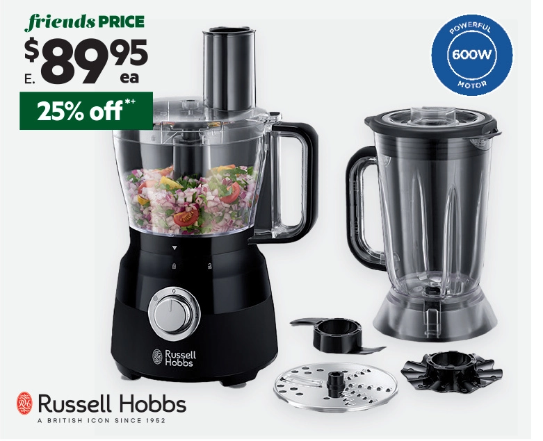 Russell Hobbs 2.5L Desire Matte Black Food Processor RHFP5BLK