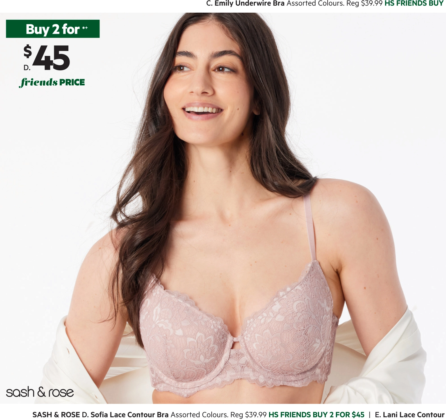 Sash & Rose Women's Sofia Lace & Micro Contour Bra Lilac