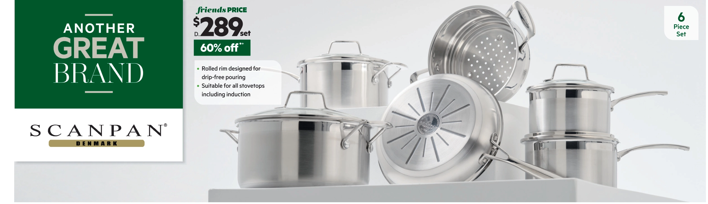 Scanpan Impact 6-Piece Stainless Steel Cookset