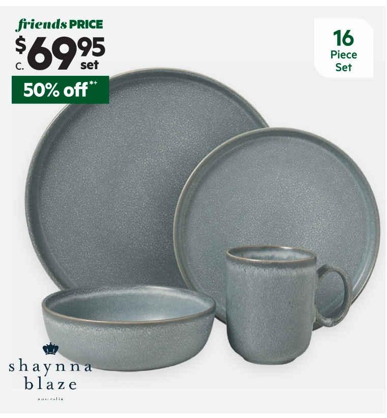 Shaynna Blaze Airlie 16-Piece Dinner Set Sea