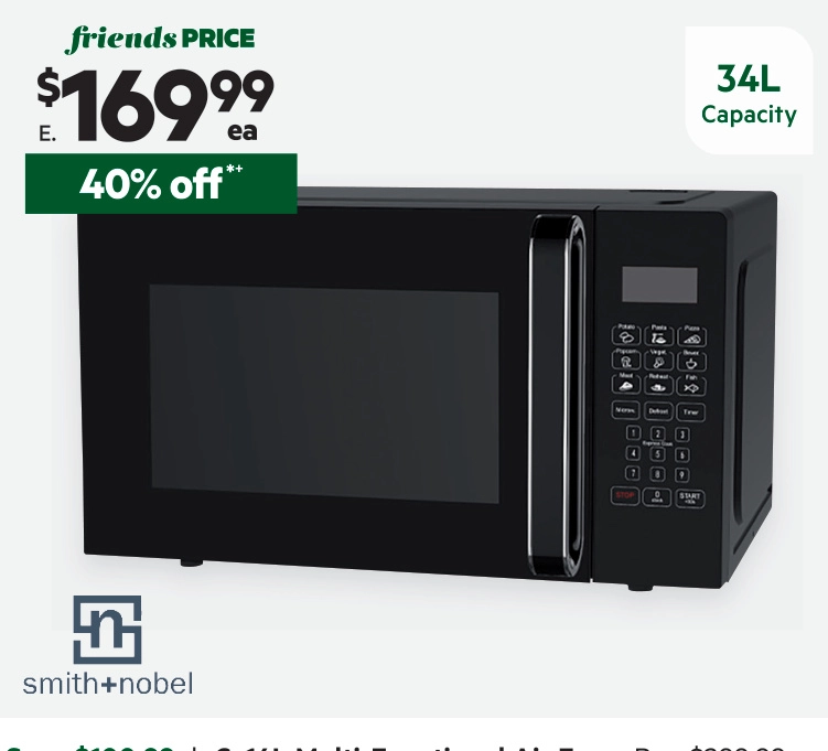 Smith + Nobel 34L Digital Microwave MW3417