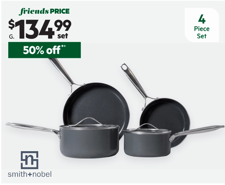 Smith + Nobel Cuisine 4-Piece Cookset Charcoal