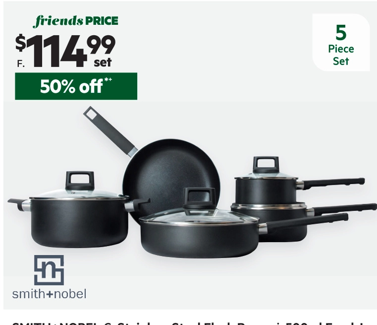 Smith + Nobel Elevate 5-Piece Aluminium Cookset