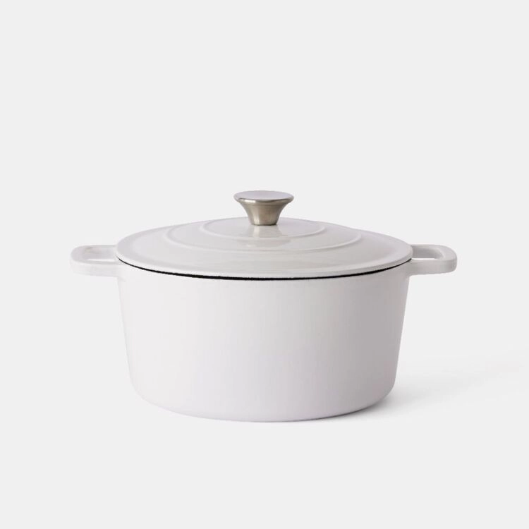 Smith + Nobel Traditions 5L Cast Iron Casserole Pot White