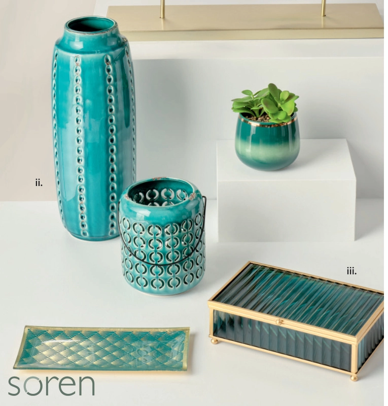 Soren 33 cm Decorative Vase Teal