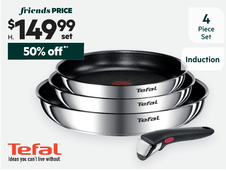 Tefal Ingenio Emotion 4-Piece Induction Stainless Steel Frypan Set