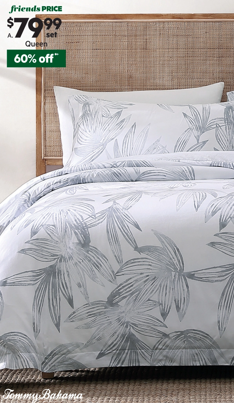 Tommy Bahama Kayo Cotton Quilt Cover Set Grey