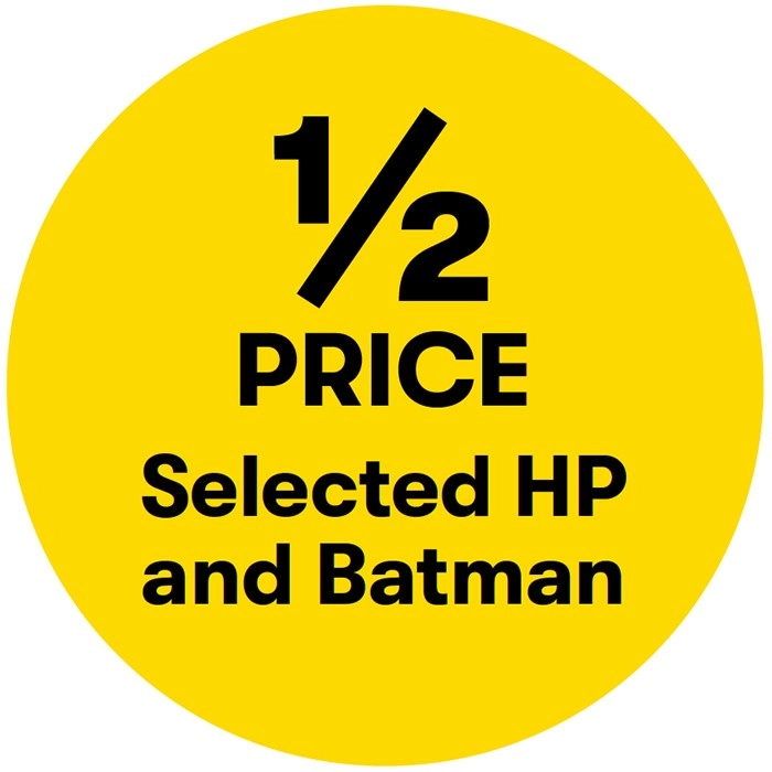 1/2 Price on Selected HP and Batman