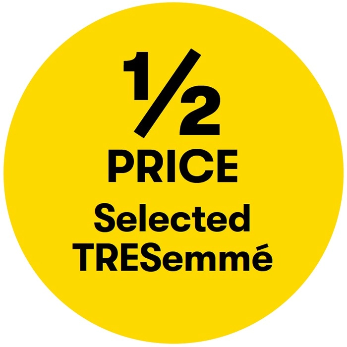 1/2 Price on Selected TRESemmé