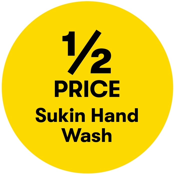 1/2 Price on Sukin Hand Wash