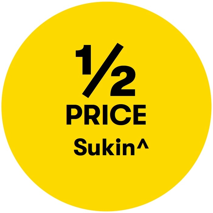 1/2 Price on Sukin^